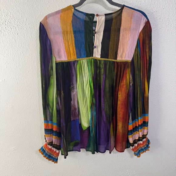 Anthropologie Bl^nk London Vibrant Multicolor Floral Women's Blouse medium - Picture 9 of 10